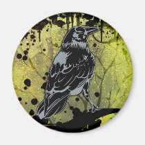 Grunge Urban Crow Magnet magnets