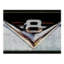 Grunge V8 Big Block Emblem Postcards