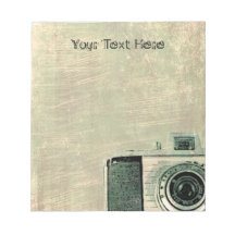 Grunge Vingtage Camera Personalized Notepad