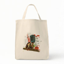 grunge vintage microphone vector tote bags