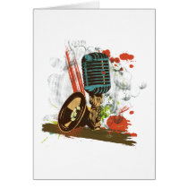 grunge vintage microphone vector greeting cards