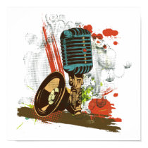 grunge vintage microphone vector posters by doonidesigns grunge vintage microphone vector posters