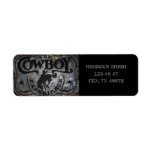 grunge vintage rustic western country cowboy rodeo return address label