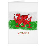 Grunge Wales Flag Greeting Card