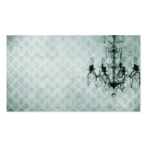 Grunge Wallpaper Chandelier 12 Business Card (back side)