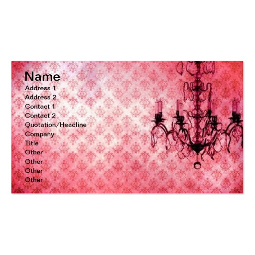 Grunge Wallpaper Chandelier 7 Business Card (front side)