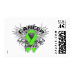 Grunge Winged Ribbon Lymphoma Survivor stamps