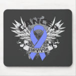 Grunge Winged Ribbon Stomach Cancer Survivor mousepads