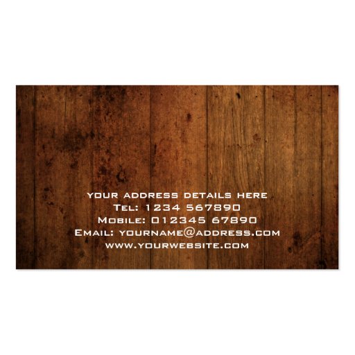 Grunge Wood Business Card (back side)