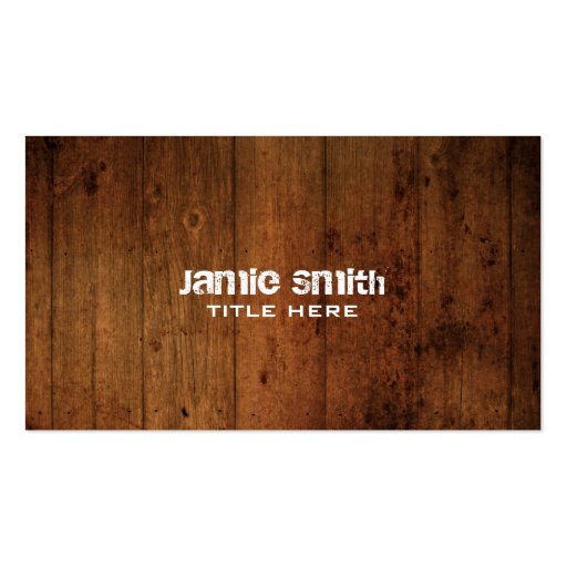 Grunge Wood Business Card (front side)