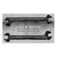 Grunge Wrenches Grey Business Card
