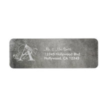 Grunged Custom Monogram Return Address Labels