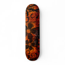 Grunged Damask - With Flowers Skate Board Deck