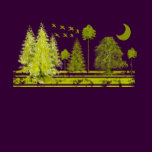 Grunged Pines Moon on Blue