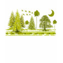 Grunged Pines Moon on Blue t-shirts by samack Grunged Pines Moon on Blue t-shirts