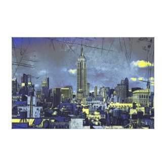 Grungified New York City Skyline #1 Canvas Print