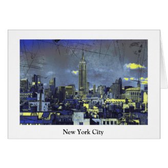 Grungified New York City Skyline #1 Card
