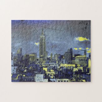 Grungified New York City Skyline #1 Puzzle