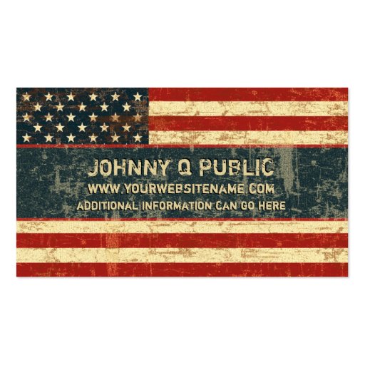 Grungy American Flag Business Cards (front side)