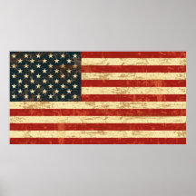 Grungy American FLag Print