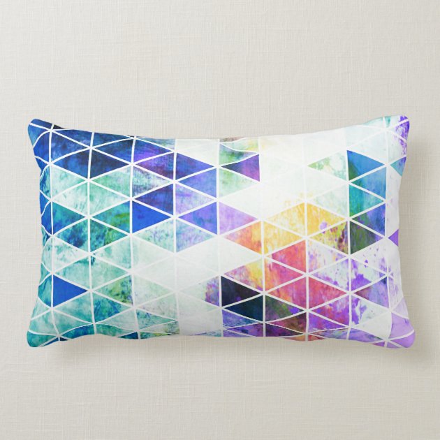 Grungy Bright Triangle Pattern Pillows-0