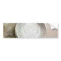 Grungy bucket on unfinished flooring bumper sticker