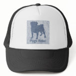 Grungy Denim Pug Mesh Hat