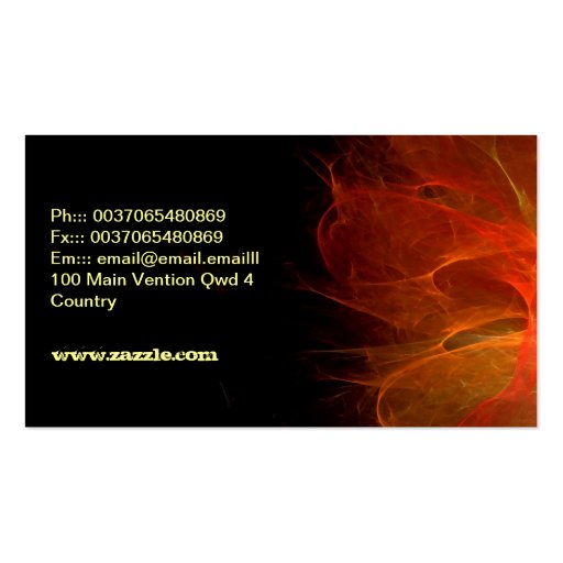 grungy fire business card (back side)