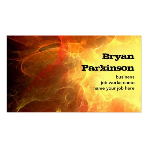 grungy fire business card (front side)