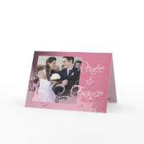 Grungy Floral Wedding Reception Photo Invitation cards