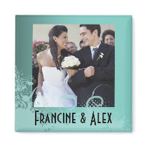 Grungy Floral Wedding magnets