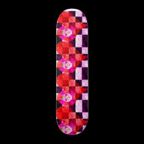 GRUNGY GIRLY SKULL HEART AND CHECKERS! skateboards