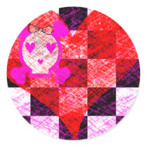 GRUNGY GIRLY SKULL HEART CHECKERS stickers by psychokiller138 GRUNGY GIRLY SKULL HEART CHECKERS stickers