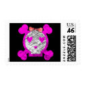 GRUNGY GIRLY SKULL postage