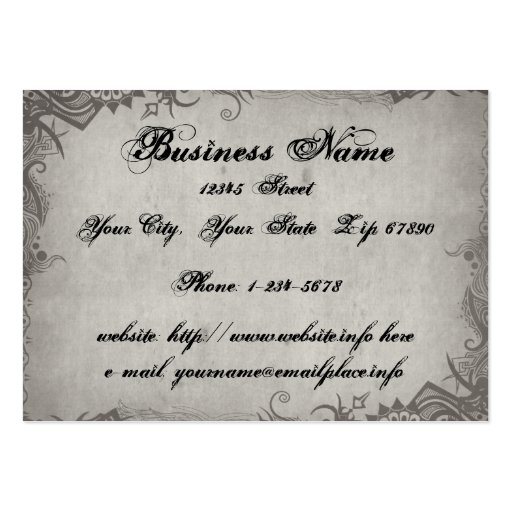 Grungy, Gothic Style Business cards (back side)
