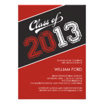 Grungy Graduate Graduation Invitation - Red