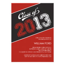 Grungy Graduate Graduation Invitation - Red