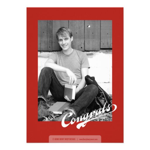 Grungy Graduate Graduation Invitation - Red