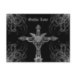 Grungy gray cross Gothic Love Postcard