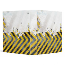 Grungy Hazard Stripes Vinyl Binder