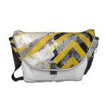 Grungy Hazard Stripes Courier Bag