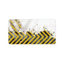 Grungy Hazard Stripes Personalized Address Labels