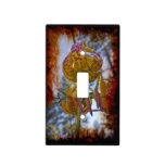 Grungy Humboldt Lily In the Sky Black Background Light Switch Plate