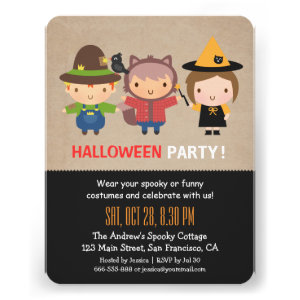 Grungy Kids Halloween Party Invitations