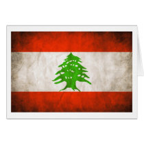 Grungy Lebanon Flag Greeting Card
