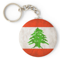 Grungy Lebanon Flag Key Chain
