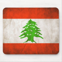 Grungy Lebanon Flag Mouse Pad
