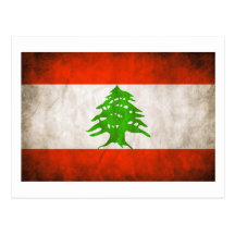 Grungy Lebanon Flag Post Card