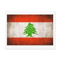 Grungy Lebanon Flag Post Card