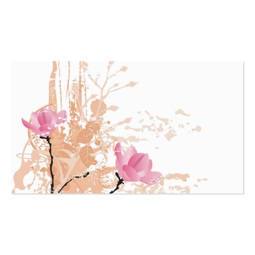 Grungy magnolias Profile Card Business Card Template (front side)